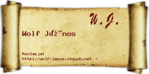 Wolf János névjegykártya