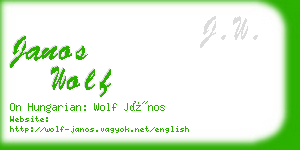 janos wolf business card